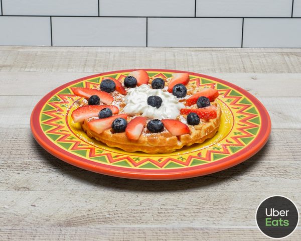 Berry waffle at Green Cactus Mexican Grill